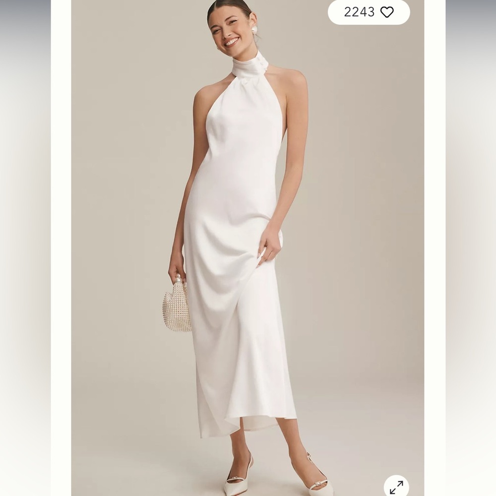 Significant Other Darcy Backless Halter Dress in Ivory in US Size 8